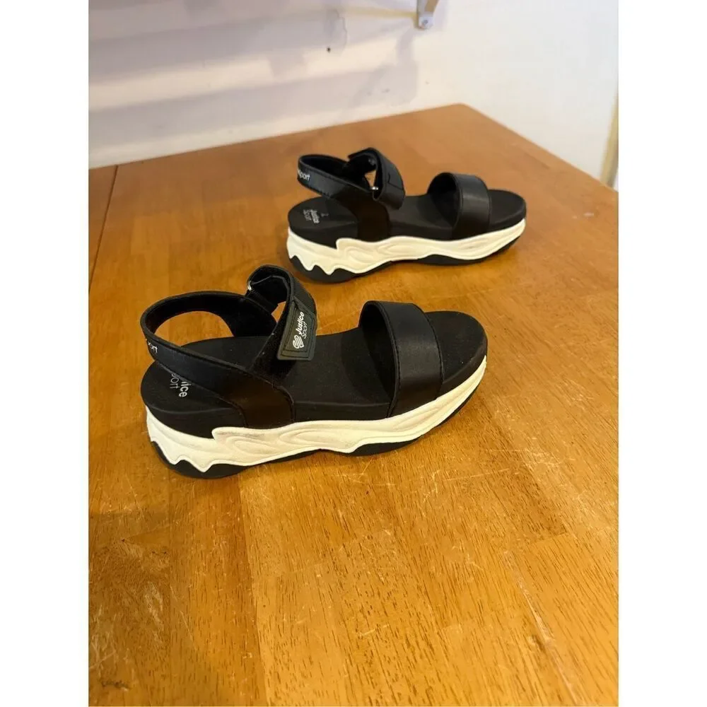Justice Youth girl Black Strappy Sandals SZ 2
